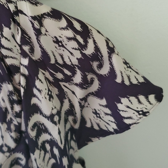 Kew Damask Pattern Dress Purple & Gray Size Medium - Picture 6 of 6